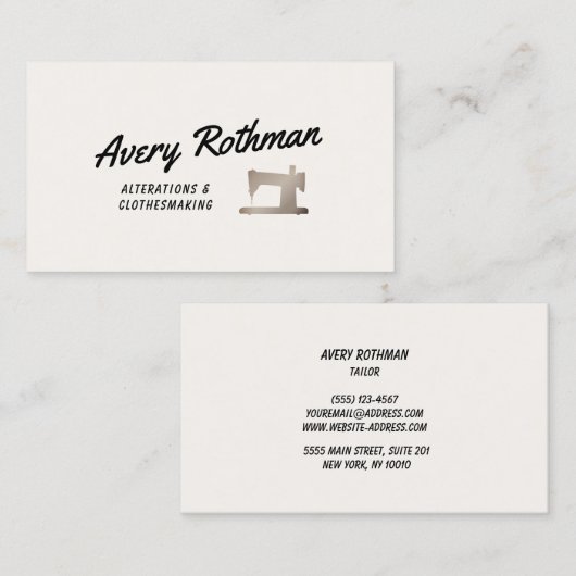 Retro naaimachine Tailor of Seamstress Contactkaartje (Voorkant / Achterkant)