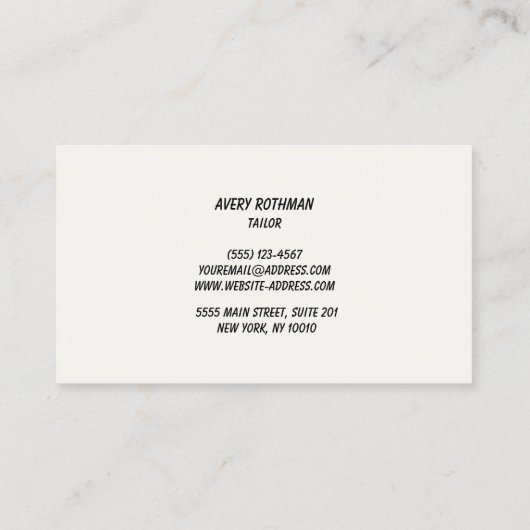 Retro naaimachine Tailor of Seamstress Contactkaartje (Achterkant)