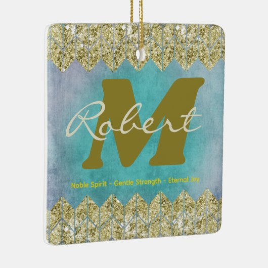 Retro naam betekent Ornament, aangepaste aandenken Keramisch Ornament (Rechts)