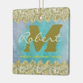 Retro naam betekent Ornament, aangepaste aandenken Keramisch Ornament (Links)