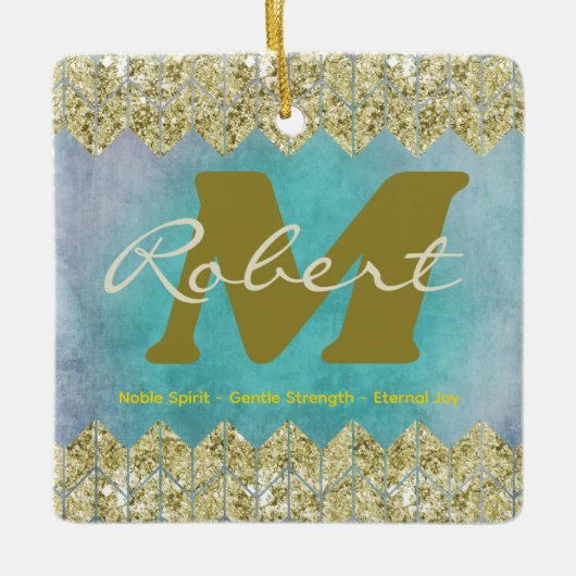 Retro naam betekent Ornament, aangepaste aandenken Keramisch Ornament (Voorkant)