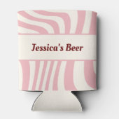 Retro Naam toevoegen Groovy Roze Rood Blauw Geel Blikjeskoeler (Achterkant)