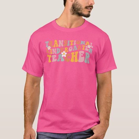 Retro naar leraar Groovy Overgangskleuterschool T-shirt (Voorkant)