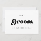 Retro naar mijn bruidegom op onze trouwdagkaart (Voorkant)