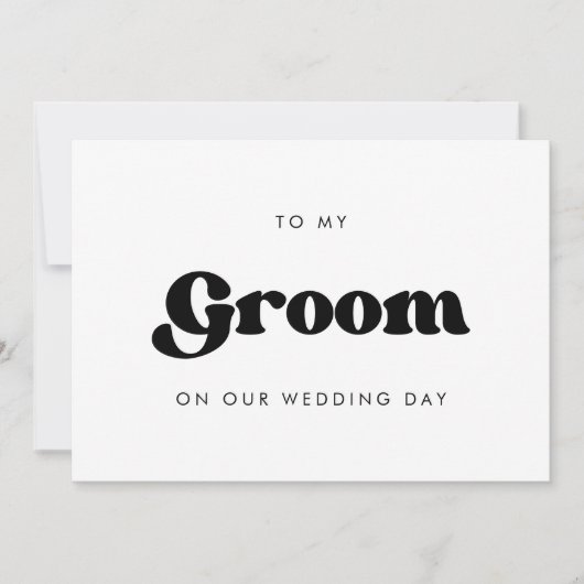 Retro naar mijn bruidegom op onze trouwdagkaart (Voorkant)