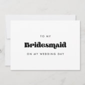 Retro naar mijn bruidsmeisje op mijn trouwdagkaart kaart (Voorkant)