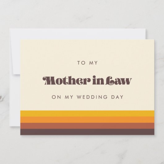 Retro naar mijn schoonmoeder op mijn trouwdagkaart kaart (Voorkant)