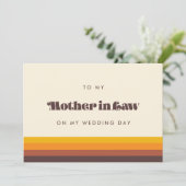 Retro naar mijn schoonmoeder op mijn trouwdagkaart kaart (Staand voorkant)