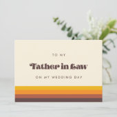 Retro naar mijn schoonvader op mijn trouwdagkaart kaart (Staand voorkant)