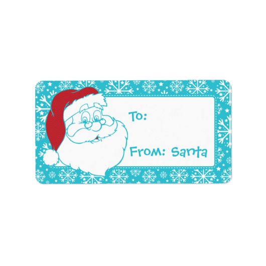 Retro naar Santa Label Sneeuwvlokken (Voorkant)