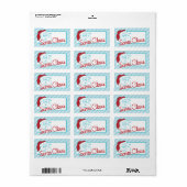 Retro naar van Santa Christmas Label (Full Sheet)