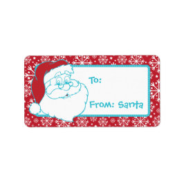 Retro naar van Santa Label rode sneeuwvlokken