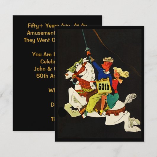 Retro Nacht op de Witte Uitnodiging van het Paard (Voorkant / Achterkant)