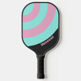 Retro Nacht Prism Cirkel Streep met Naam Pickleball Paddle