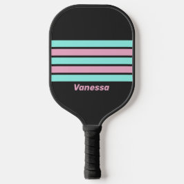 Retro Nacht Prism Over Strepen met Naam Pickleball Paddle