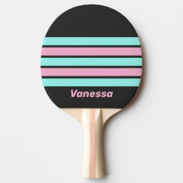 Retro Nacht Prism Over Strepen met Naam Tafeltennisbatje