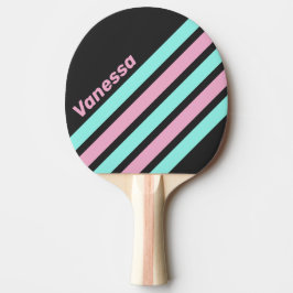 Retro Nacht Prism Schuine Strepen met Naam Tafeltennisbatje