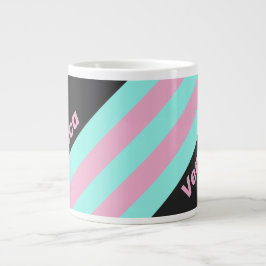 Retro Nacht Prism Strepen met Naam Grote Koffiekop
