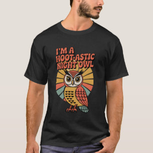 Retro Nacht van Uil Fun Uil Liefhebber T-shirt