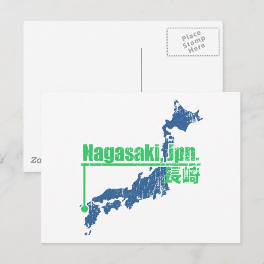 Retro Nagasaki Briefkaart (Voorkant / Achterkant)