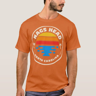 Retro Nags Head North Olina  Beach Surf Emb T-shirt