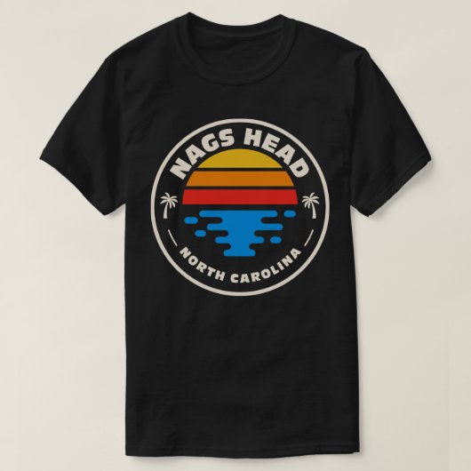 Retro Nags Head North Olina  Beach Surf Emb T-shirt (Design voorkant)