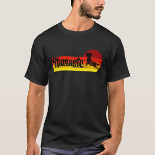 Retro Namaste Franse Bulldog Franse Meditation Y T-shirt