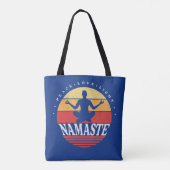 Retro Namaste, yoga pose Tote Bag (Achterkant)