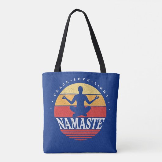 Retro Namaste, yoga pose Tote Bag (Achterkant)