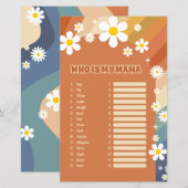 Retro Name Baby Baby shower Game (Voorkant / Achterkant)