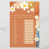  Retro Name Baby Baby shower Game (Voorkant)