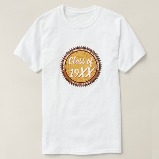 Retro Name Date Class Batch Reunion T-shirt (Design voorkant)