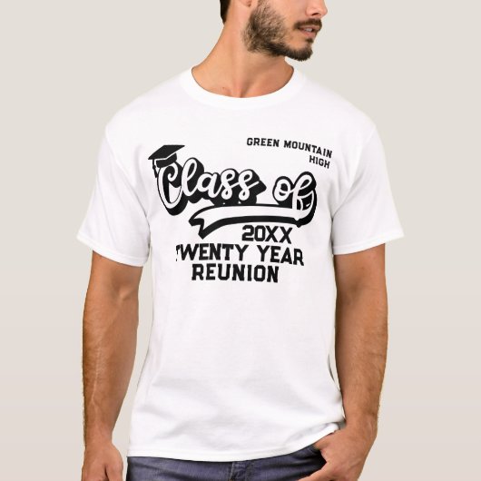 Retro Name Date Class Batch Reunion T-shirt (Voorkant)