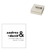Retro Namen & Groovy Script Eenvoudig retour adres Rubberstempel (Gestempeld)