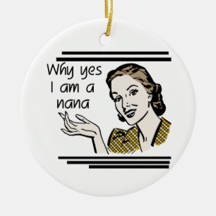 Retro Nana T-shirts en cadeautjes Keramisch Ornament