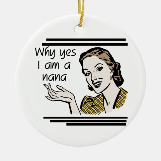 Retro Nana T-shirts en cadeautjes Keramisch Ornament (Voorkant)