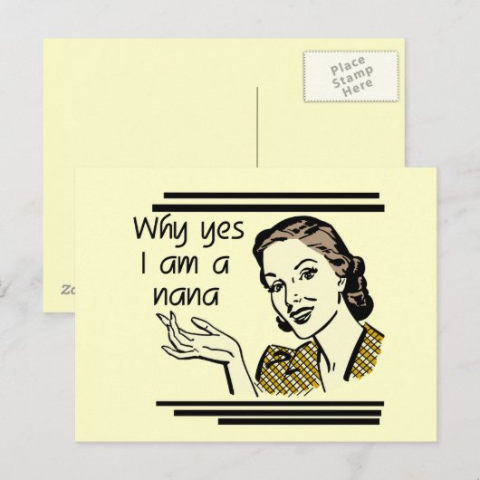 Retro Nana T-shirts en Giften Briefkaart (Voorkant / Achterkant)