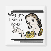 Retro Nana T-shirts en Giften Magneet (Voorkant)