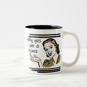 Retro Nana T-shirts en Giften Tweekleurige Koffiemok