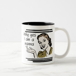 Retro Nanna T-shirts en cadeaus Tweekleurige Koffiemok