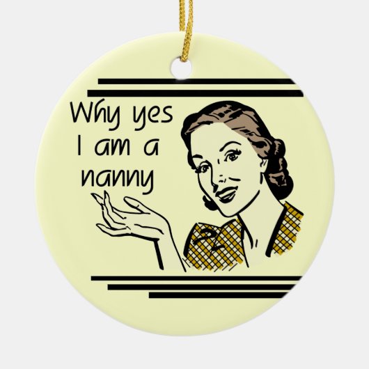 Retro Nanny T-shirts en cadeaus Keramisch Ornament (Voorkant)