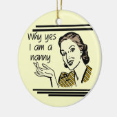 Retro Nanny T-shirts en cadeaus Keramisch Ornament (Links)