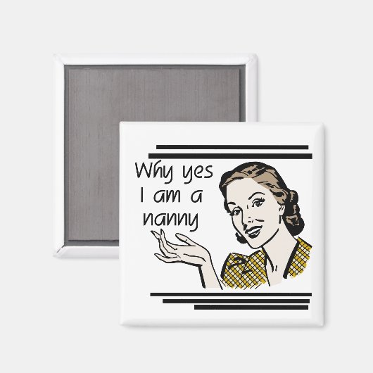 Retro Nanny T-shirts en geschenken Magneet (Voorkant / Achterkant)