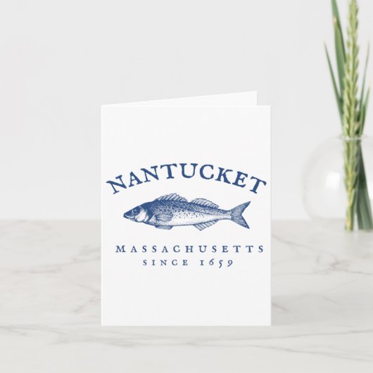 Retro Nantucket Machusetts Gevist Kaart (Voorkant)