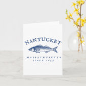 Retro Nantucket Machusetts Gevist Kaart (Gele Bloem)