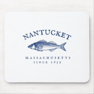 Retro Nantucket Massachusetts Vissen Muismat