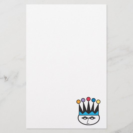 retro narrenkop ontwerp briefpapier (Voorkant)