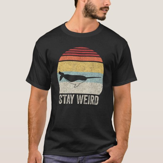 retro narwal blijf raar t-shirt (Voorkant)
