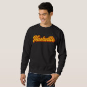 Retro Nashville Script Design – zonsondergang Trui (Voorkant volledig)