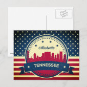 Retro Nashville Tennessee Skyline Briefkaart (Voorkant / Achterkant)